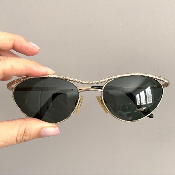 Vintage Paloma Picasso Light Gold Oval Cat Eye Sunglasses - made in Germany - Picture 2 of 13